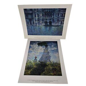 Claude Monet Art Print Set Of Two Palazzo Da Mula & Woman With A Parasol 11"x14"